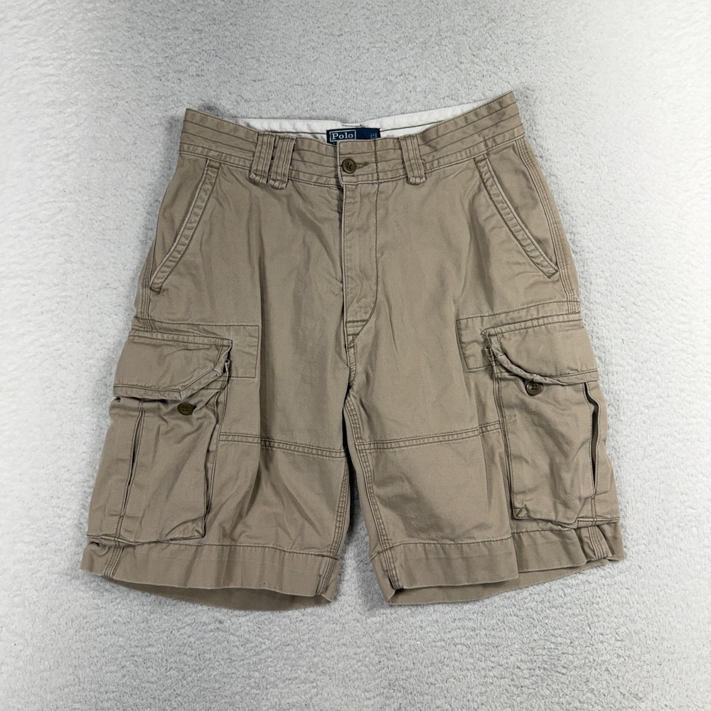 Vtg Polo Ralph Lauren Shorts Mens 32 (W30) Y2K Heavy Cargo Utility Khaki Chino